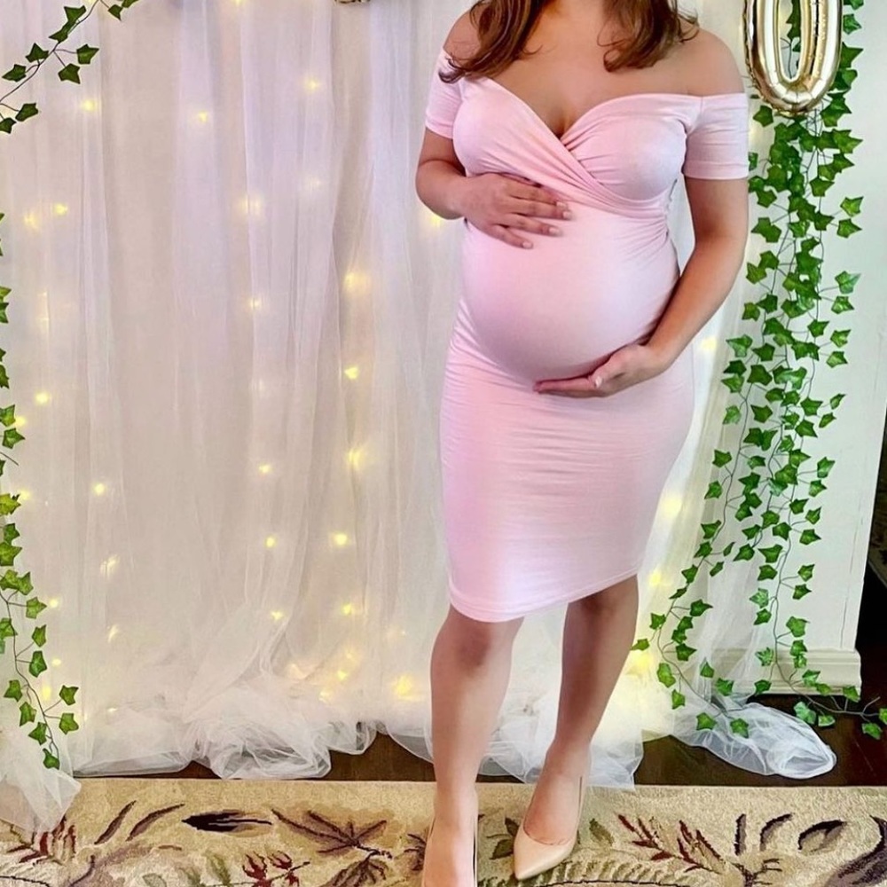 Sexy mama maternity off the shoulder dress